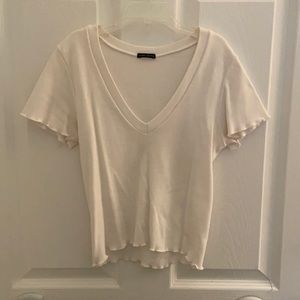 white brandy melville short sleeve crop top